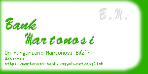 bank martonosi business card